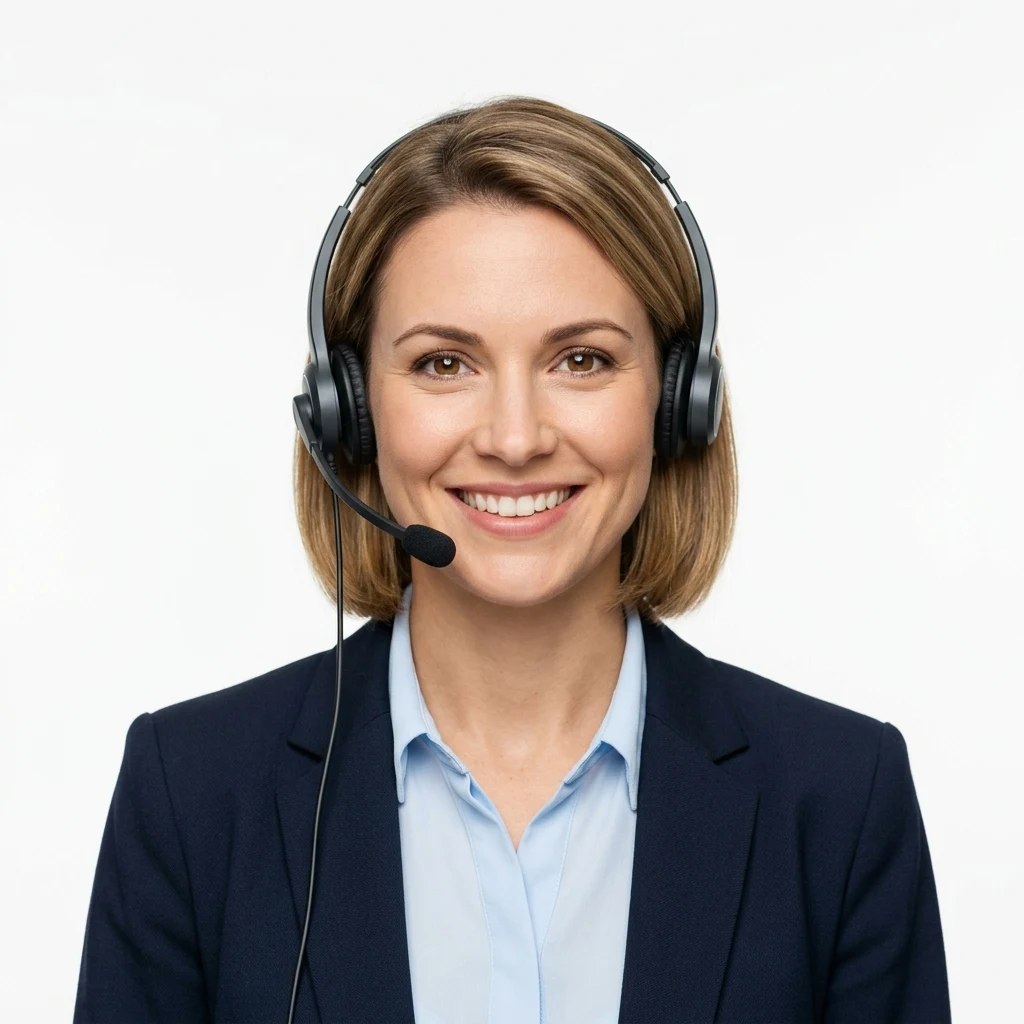 Support specialist wearing a headset